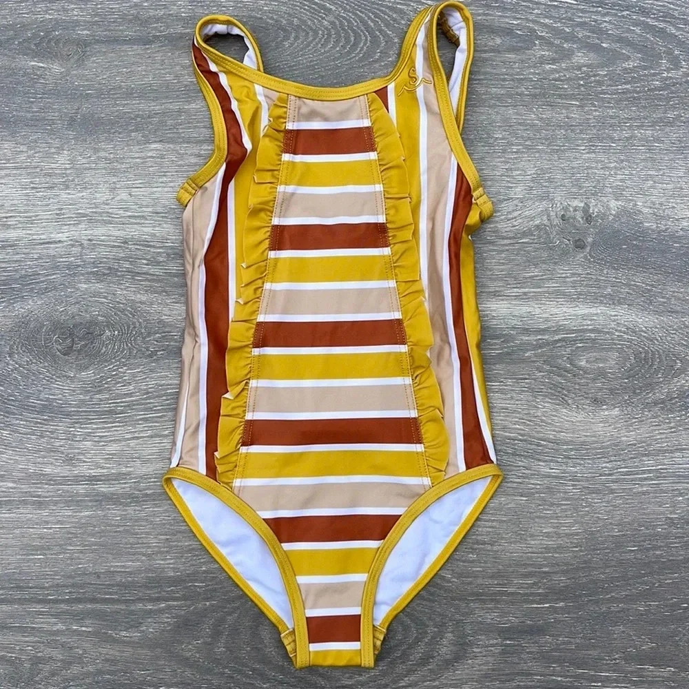 Girl's Seaesta Surf Deep Sea Tangle Swimsuit, size 5/6